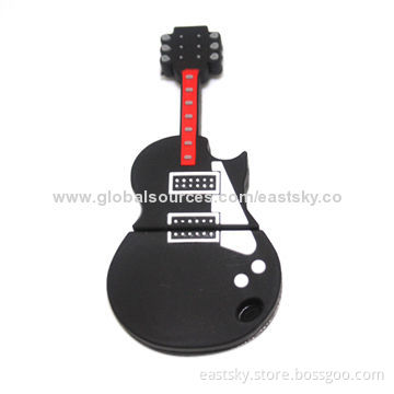 Custom Guitar-shaped Thumb drive, made of soft PVC material, OEM orders welcomed